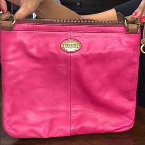Fossil Explorer Hot Pink Crossbody